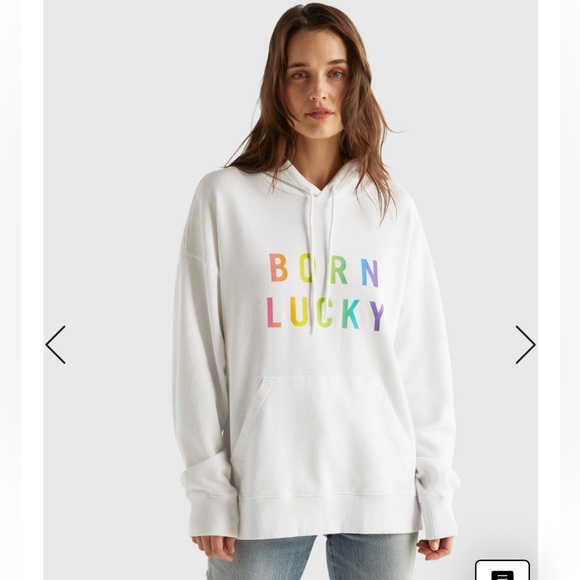 Lucky Brand🍀 Pride “Born Lucky” Gender Neutral Hoodie, Size S - Picture 2 of 16